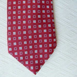NEW BROOKS BROTHERS RED geometric Silk tie